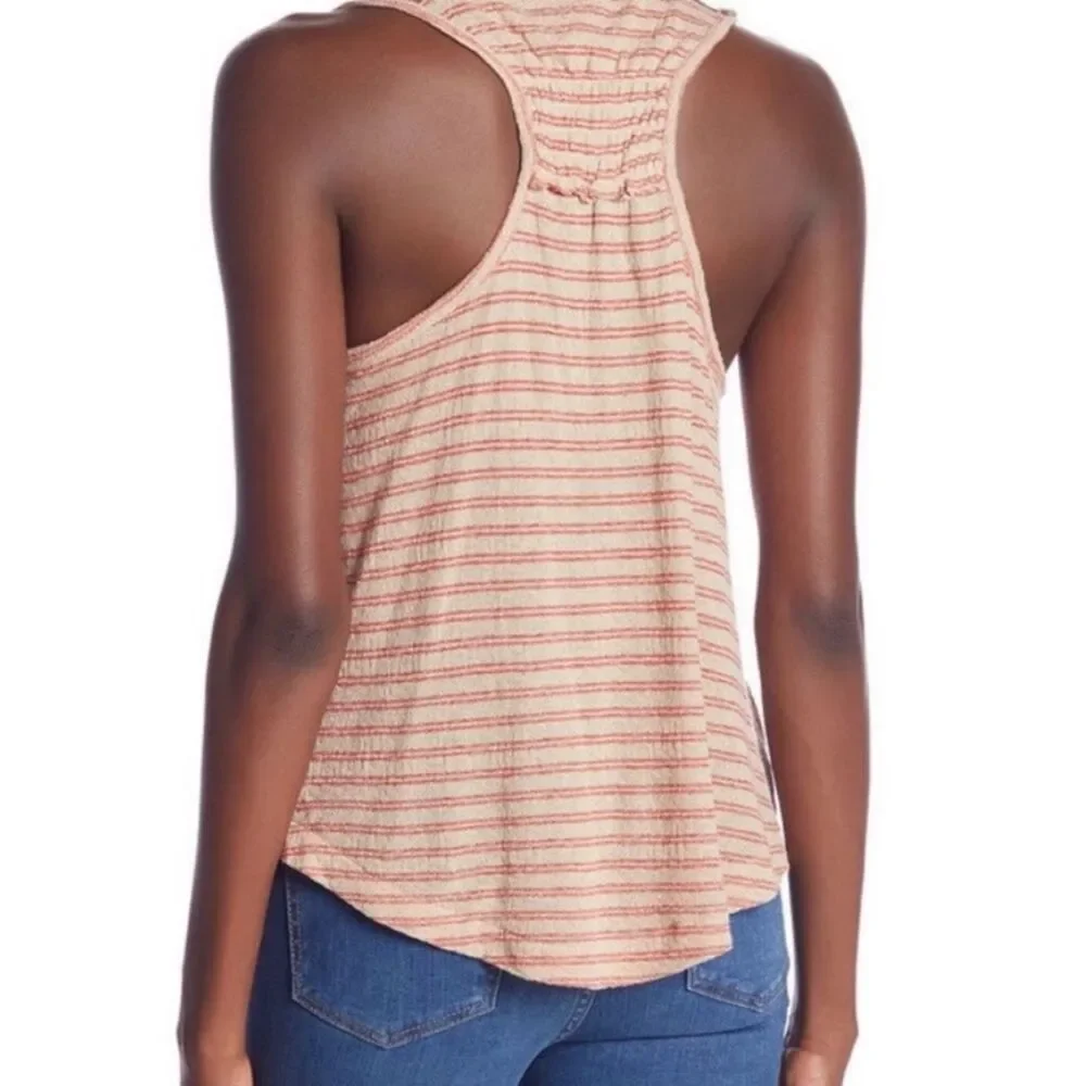 FREE PEOPLE | Frida Floral Striped Wrap Style V-Neck Tank Women’s Size Small